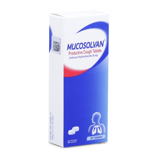 THUỐC LÀM GIẢM DỊCH ĐỜM Ở BỆNH PHẾ QUẢN PHỔI CẤP VÀ MÃN TÍNH MUCOSOLVAN 30MG (2 VỈ X 10 VIÊN/HỘP)