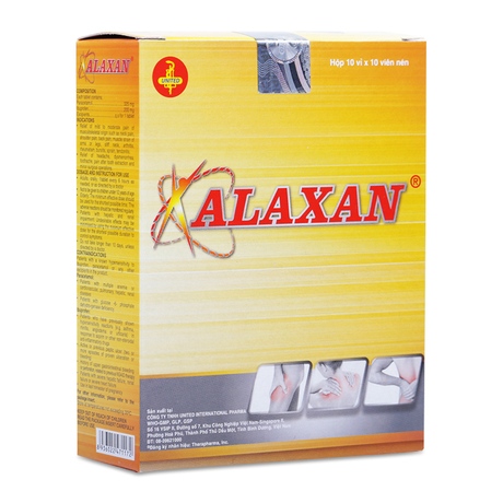 THUỐC LÀM GIẢM CÁC CƠN ĐAU CƠ VÀ ĐAU XƯƠNG ALAXAN (10 VỈ X 10 VIÊN/HỘP)