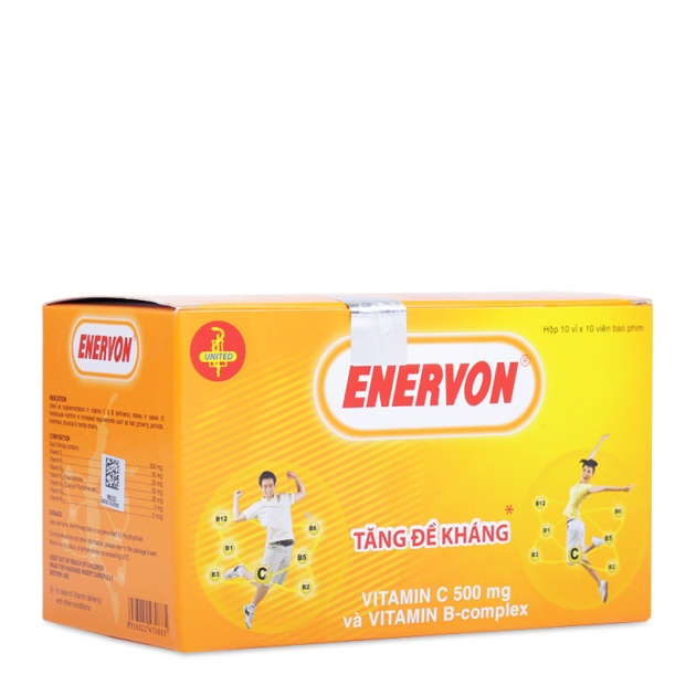 THUỐC ĐIỀU TRỊ THIẾU HỤT VITAMIN C & B TĂNG CƯỜNG SỨC ĐỀ KHÁNG CHO CƠ THỂ ENERVON (100 VIÊN/HỘP)